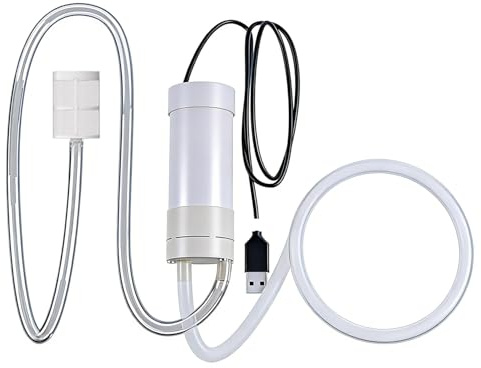Mini pompa dell'acqua, 5 V, autoadescante con tubo in PVC da 3 m e filtro in acciaio inox, piccola pompa autoadescante alimentata USB, mini pompa elettrica per acquari