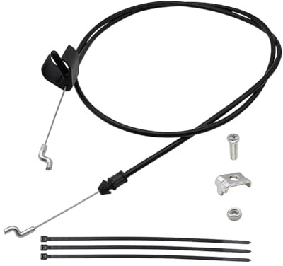 EasyByMall Câble d'arrêt moteur pour tondeuse à gazon à conducteur marchant de 55,9 cm – Fil d'acier Z-Bend avec revêtement en caoutchouc, avec collier de serrage et 3 attaches