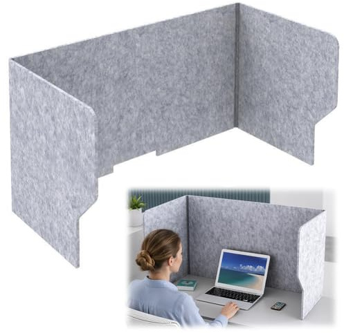 DASIAUTOEM Filz Faltbare Schreibtisch Trennwand, Sichtschutz Schreibtisch, Faltbar Sichtschutz Büro Trennwand Tisch für Homeoffice Schule Prüfung Arbeitsplatz, 60x30x40cm