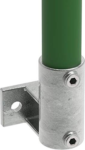 Fenau | Wand-Halterung/Decken-Halterung, horizontal, Ø 33,7 mm, Temperguss galvanisiert, feuerverzinkt, inkl. Schrauben, Rohrverbinder Flansch