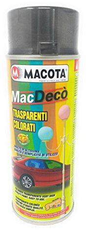 MacDecò 42123 - Vernice spray trasparente colorata, Trasparenti Nero, 400ml
