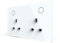 Livolo UK Standard Wall Power Socket Crystal Glass Panel, 13A Wall Outlet, VL-W2C2UK-11