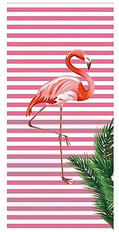 PING Beach Towels Flamingo Large Microfibre for Adult Kids 70X150cm Great for Swim Travel Yoga Sports Camping Sunbed Cover Bath Shower Towel