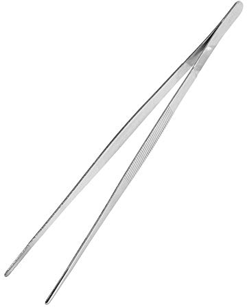 MAGT Küchenpinzette, Edelstahl Grillpinzette 30cm Lange Kochpinzette Gerade Nach Hause Pinzette Küche-Werkzeug