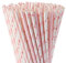ALINK Biodegradable Pink Paper Straws, Pack of 100 Party Straws for Juice, Cocktail, Smoothies, Birthday, Wedding, Bridal/Baby Shower and Celebration Supplies