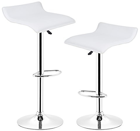 MUPAI Barhocker X2 Barstuhl Verstellbar Hocker Tresenhocker für Küche (Weiß, 2)