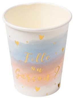 ARTYFETES 8 GOBELETS Gender Reveal Fille OU GARÇON