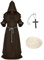 Xinlong Halloween Mönch Robe Priester Kostüm Herren Cosplay Mönchskostüm Mittelalter Renaissance Hooded Mönch Kostüm