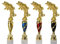 Henecka 🎣 Angler-Pokal, Angeln-Figur Fisch-Trophäe, Barsch Gold, Pokal Größe 348 mm, Schwerer Marmorsockel, mit Wunschgravur, wählbar in 4 Farben (Rot-Gold)