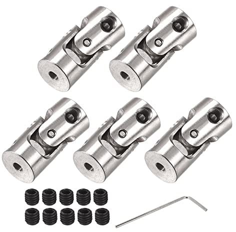sourcing map Lot de 5 coupleurs d'arbre de moteur rotatifs universels de diamètre intérieur de 2 mm à 2 mm L18 x D8 avec vis et clé pour modèle RC