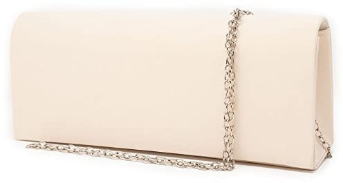 Pochette beige di raso elegante cerimonia da donna ragazza signora Borsa a mano piccola Clutch borsetta tinta unita moda matrimonio comunioni Raso Beige