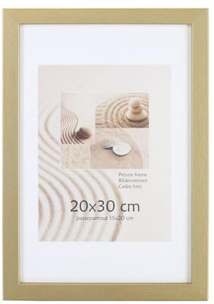 Holz Bilderrahmen Plexi Lifestyle Foto Rahmen Collage Wanddeko Poster HR25: Farbe: Gold | Format: 30x40