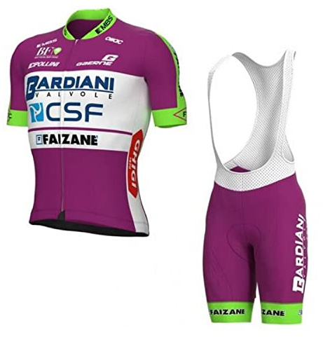 SGCIKER 2022 Hommes professionnel équipe Bardiani CSF Maillot de Cyclisme Ensemble, Été Manches Courtes Respirant Cycle Chemise VTT Vélo Vêtements(XL)