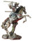 Samurai Figur - Krieger in Rüstung auf Pferd Japanischer Krieger, Deko-Figur, Deko-Artikel, Bronze-Optik, H: 24,5 cm
