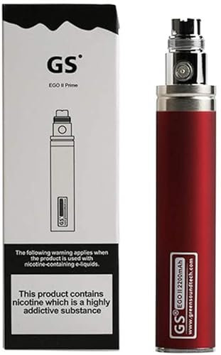 FOXFIVES Electronic Cigarette Enhanced GS EGO II 2200mAh E-Cigarette Battery with Micro USB Charger 510 E-Shisha E-Cigar Vaporizer Nicotine Free Empty Device (Red)