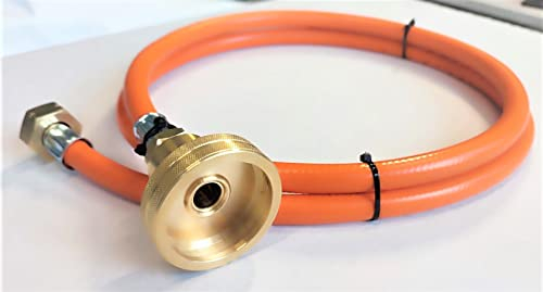 ZaTeChS Propan Butan Tuyau de gaz Adaptateur de réservoir Dish (Europe) 200cm (2m) | Ø9mm | 21.8 - Dish de Remplissage | LPG Autogas | Euronozzle | Pantalon pour Véhicules au GPL, Camping
