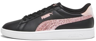 PUMA Smash 3.0 L Star Glow Jr, Scarpe da Ginnastica, Nero Peach Smoothie Bianco, 38.5 EU