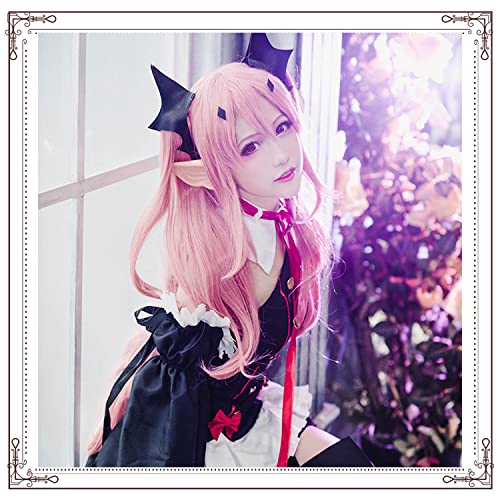 SEIZIS Wig Anime Cosplay Anime Perücken Das Ende des lodernden Engels Cruella Percy Queen Smoke Pink Tiger Clip Cosplay Perücke