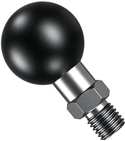 BRCOVAN 1'' Ball Adapter with 3/8'' x 1.27 Threaded Post Compatible with RAM Mounts B Size Double Socket Arm