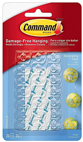CRAZZYVALUE, Decorating Hooks Clips, Self-Adhesive Strips Wall Hanging Fairy Lights, Transparent - Hanging Clips for Decorations and Fairy Lights, Wall Adhesive – Damage-Free Hanging