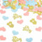 VIKY 100 Stück Oh Baby Deko Konfetti,Rosa Blau Babyparty Tischdeko,Gender Reveal Babyparty Party Deko,Glitzer Confetti für Baby Shower Deko Gender Reveal Party und Geburtstag Party Dekorationen