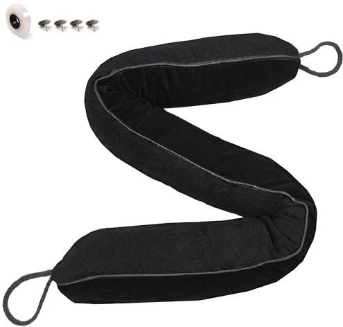 Zugluftstopper für türen, 93cm Schwerer Zugluftstopper tür Zugluftstopper Windstopper Türluftstopper für Schutz Zugstopper Türluftstopper Haustür Kältestopper für Türen & Fenster - Schwarz