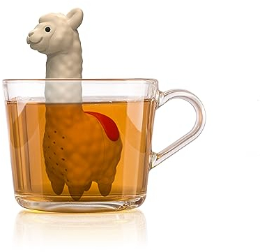 Winkee - Cute Animal Teesieb I Tee Ei für losen Tee I Tea Infuser lustig I Teesieb für Tasse I Gewürzsieb Silikon I Teekugel-Tier-Figur (Lama)