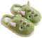 Cute Dinosaur Women's Home Plush Slippers Funny Animal Warm Winter Shoes (Lignt Green, 8.5)
