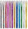 TRKETK 12 Stück Bunte Haarverlängerung, 37 Inches glitzernde Haarverlängerung Feenhaar 12 Farben Lametta Haar Verlängerung 1200 Stränge Hitzebeständig für Frauen Mädchen Party Cosplay Zubehör