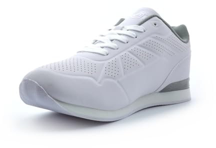 Mens Lawn Bowl Trainers Mens Bowls Shoes Bowling Shoes Bowling Trainers Lawn Bowls Shoe Garden Bowl Shoe Lightweight Trainer Lace Up Sizes 6-12 White/Grey 10 UK