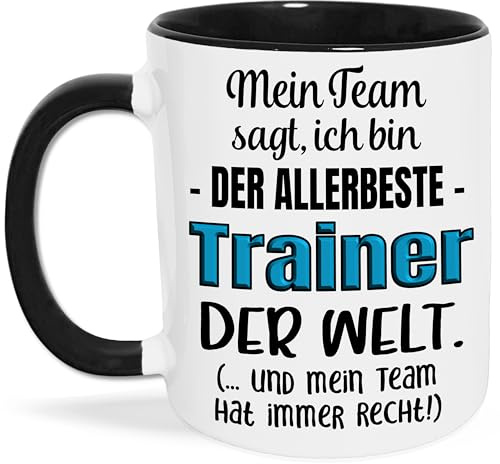 Bester Trainer Tasse - Coach Team Geschenk - Weihnachten, Geburtstag, Saison-Ende, Abschied, Dankeschön - Kaffeetasse Trainer Mannschaft Spruch - Fußball Volleyball Schwimmen Eishockey Badminton