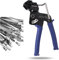 OFFO Stainless Steel Cable Tie Gun Kit,Metal Tie Wrap Gun with 100pcs Stainless Steel Zip Ties,Cable Tie Tool for Metal Cable Ties Tensioning and Cutting, One Hand to Operate to Heavy Duty Zip Ties