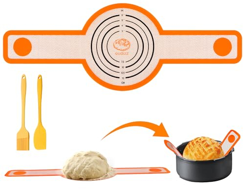 Silicone Bread Sling Non-Stick Easy Clean Reusable Bread Mat for Dutch Oven (Yellow)