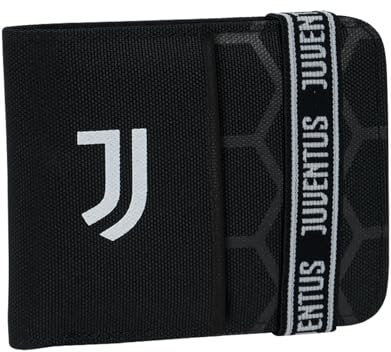 Herrengeldbörse F.C. Juventus Fußball, Schwarz und Weiß – Öffnung mit Gummiband – Geldbörse mit Magnetverschluss – mehrere Innenfächer – Kindergeldbörse – Fußballmannschaften Serie A – Fan Juventino