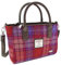Glen Appin Harris Tweed Tote Handtasche - LB1228 Brora mit abnehmbarem Schulterriegel, Col 142 Orange Purple, m
