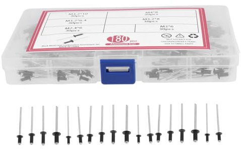 BUGUUYO 180stücke Teiliges Aus Aluminium Blindnieten Mit Großem Flansch Robuste Popnieten Für Möbel Und Automotive Anwendungen Einfache Installation Und Austausch Verschiedene Für