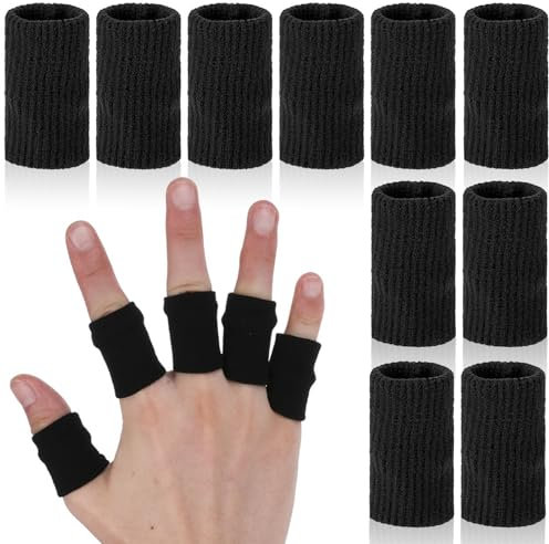 TIESOME 10 Stück Fingerschutz, Elastische Fingerschützer Fingerverband Fingerlinge für Sportverletzungen Fingerkuppenschutz für Basketball Volleyball Schlauchverband Finger zur Schmerzlinderung