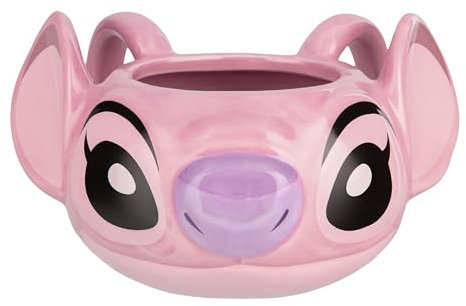 Paladone Tasse à café Disney en céramique en forme d'Angel 450 ml - Produits Lilo & Stitch sous licence officielle - Mug 3D original pour boissons chaudes, thé, chocolat chaud