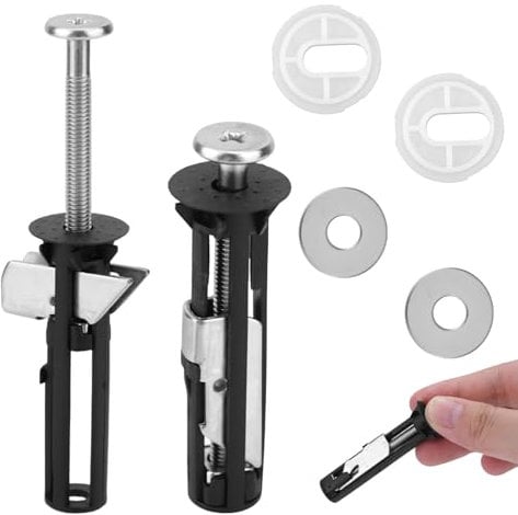 BOXOB Heavy-Duty Toilet Seat Fastener Bolt Kit, Waterproof Toilet Seat Locking Screws Replacement Kit Universal Fittings Toilet Cover Maintenance Accessories for Fixing
