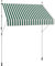 Toldo Outsunny 2x1,2 m con brazo retráctil, Aluminio y Tejido de Poliéster 180g/㎡, para Jardín, Balcón y Terraza, Verde y Blanco.