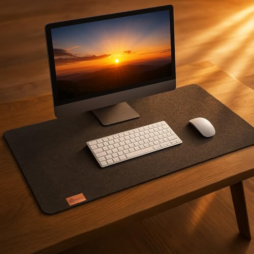 BigDean Schreibtischunterlage Filz 90x40 cm Schreibunterlage Rutschfest | Schreibtischmatte für Büro und Zuhause, Desk Mat, Filz, Desktop Matte, Computermatte, Mauspad Groß
