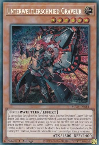 Yu-Gi-Oh! - MP25-DE081 – Unterweltlerschmied Graveur – Secret Rare – 1. Auflage – Deutsch – 2025 Mega-Pack Tin - mit LMS Trading Fieldcenter-Karte