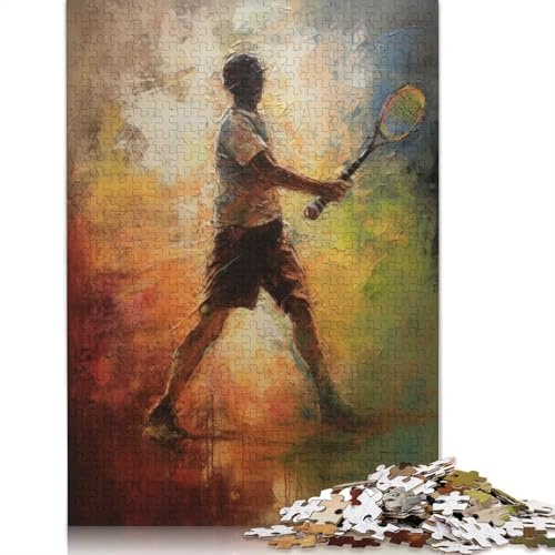 Adult Jigsaw Puzzle 1000 Tennis Player Oil Painting Puzzle Adult Jigsaw Puzzle Jigsaw Puzzles for Adults Educational Game Challenge Toy 1000pcs (75x50cm)