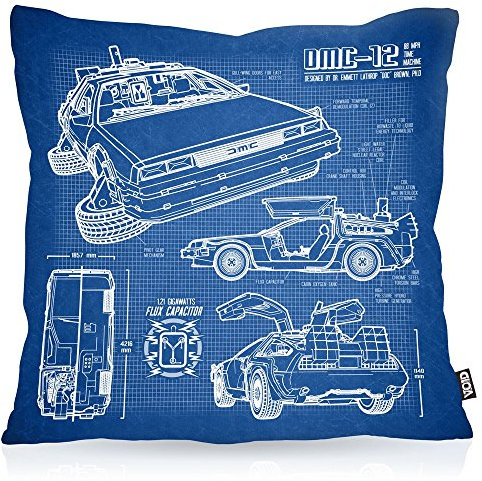 VOID DMC-12 Blaupause Kissenbezug Kissenhülle Outdoor Indoor Zukunft, Kissen Größe:40 x 40 cm