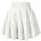 Urban GoCo Femmes Rétro Jupe Basique Plissée Patineuse Fille Elastique Court Midi Jupe(XS, Blanc)