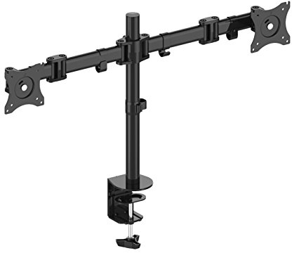 PureMounts PM-OFFICE-02 Wand- & Deckenhalterungen, schwarz, für 2 Monitore