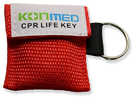 KONMED 20 Stück/Packung CPR-Gesichtsschutz, CPR-Maske, Erste-Hilfe-Schlüsselanhänger, Schlüsselanhänger (rot)
