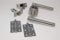 Straight T Bar Door Handle Pack Latch Set with Hinges Satin Stainless Steel