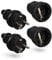 HEITECH Gummi Schutzkontakt Stecker & Kupplung - 2er Pack Schutzkontakt Set mit Knickschutz, schwarz, 250V, 16A, IP20 für Innenbereich - Vollgummi Schuko Stecker & Kupplung