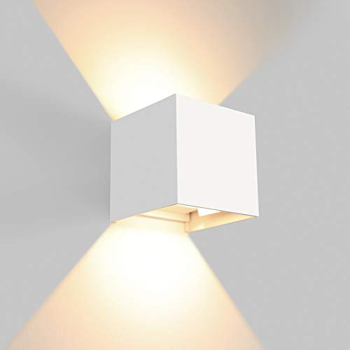 BELLALICHT 12W LED Wandleuchte Wandlampe - Aluminium Up Down Wandlichter Innen Außen, Lichtstrahl Einstellbar, IP65 Wasserdicht für Bad Flur Treppenhaus Wohnzimmer Schlafzimmer